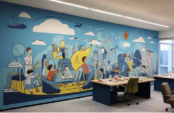 桐梓办公室墙绘的特点。